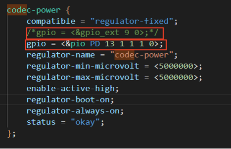 Audio pin Configuration