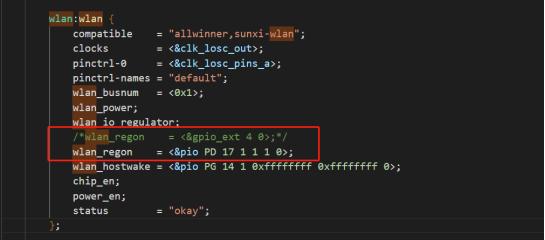 WiFi pin configuration