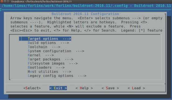 Process of using make menuconfig