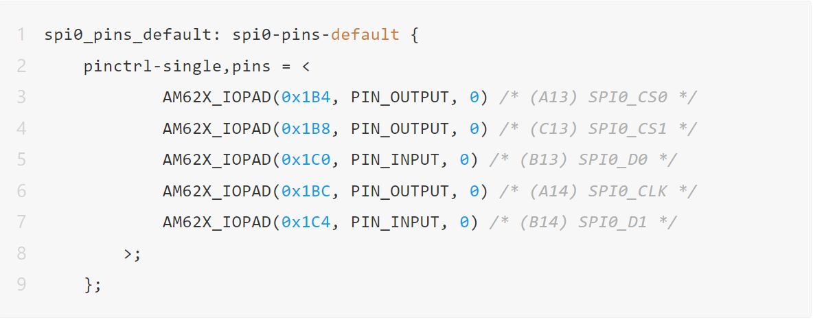 TI AM62x development board Device tree Configuration