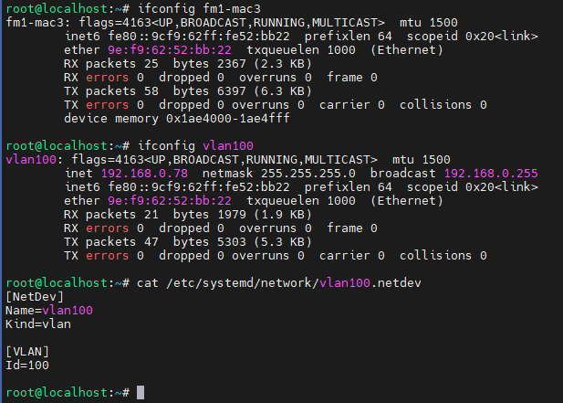 OK1046A-C Development Board 2 VLAN interface address assignment