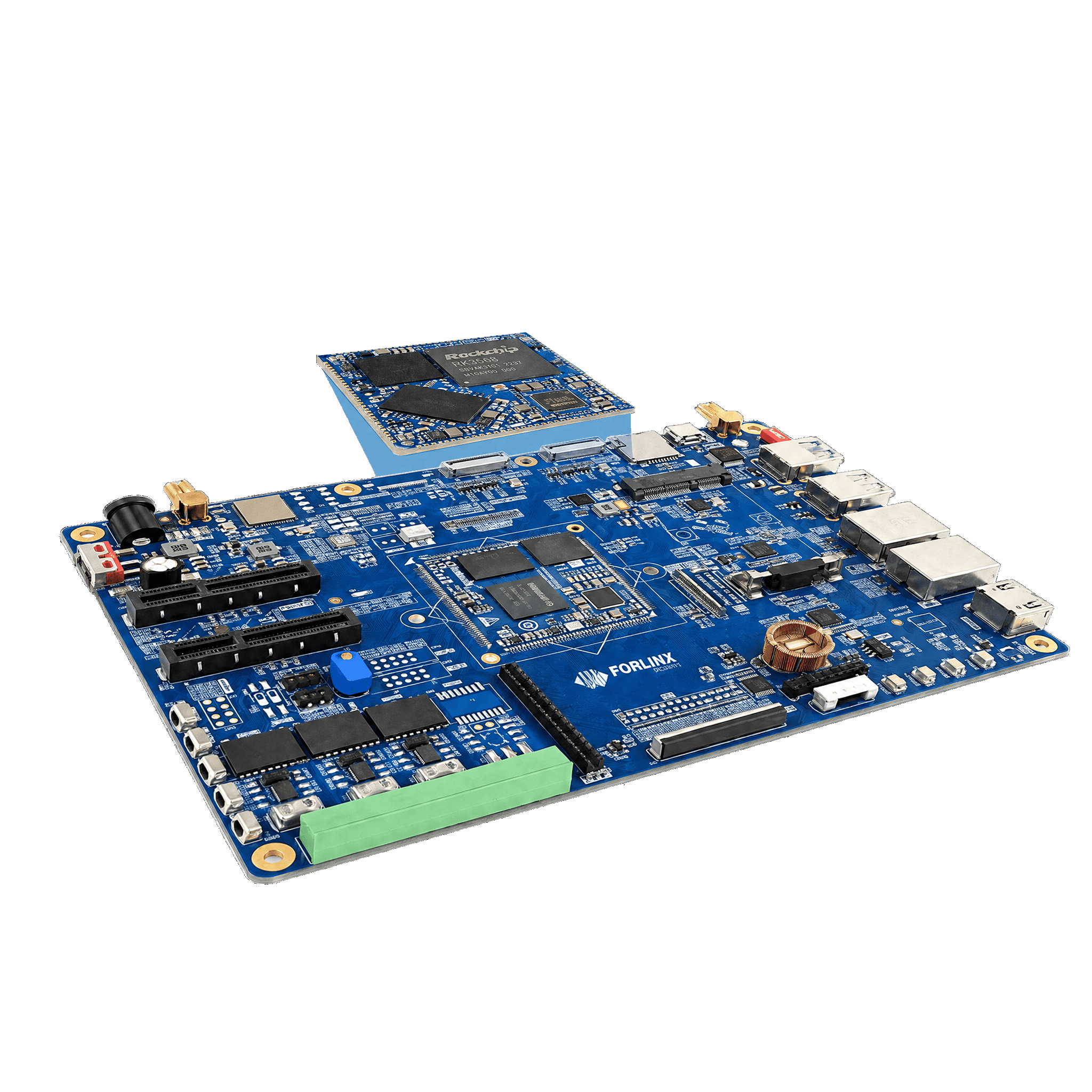 SoM and Carrier Board 3D Render